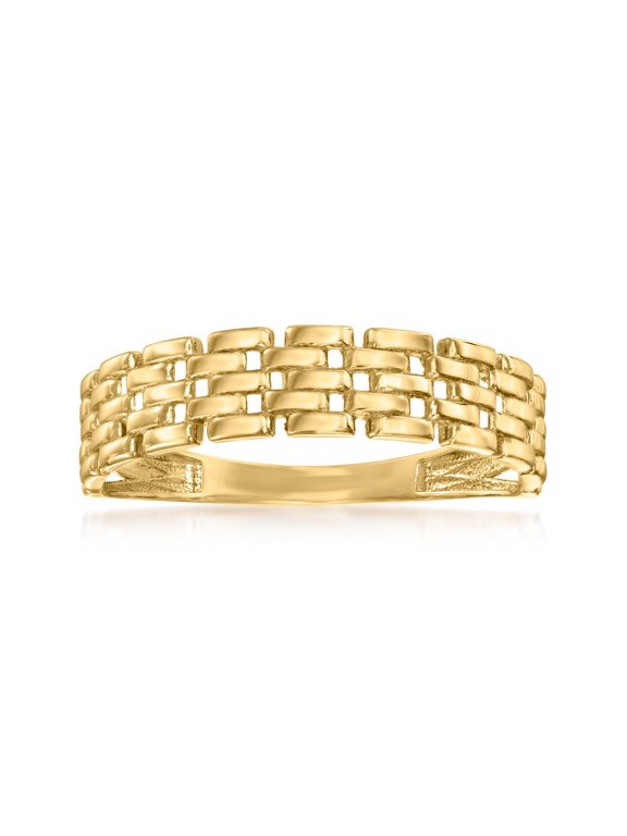 Ross-Simons 10kt Yellow Gold Panther-Link Ring, Women's, Adult