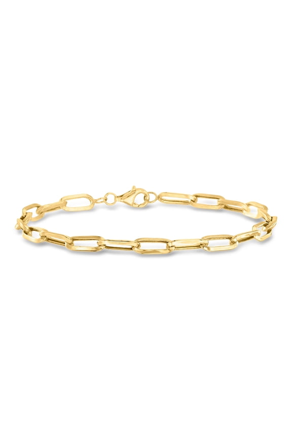 Ross-Simons 10kt Yellow Gold Paper Clip Link Bracelet, Women's, Adult