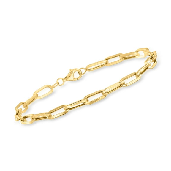 Ross-Simons 10kt Yellow Gold Paper Clip Link Bracelet, Women's, Adult