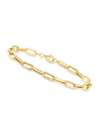 14K White Gold 3.9mm Paper Clip Chain Bracelet