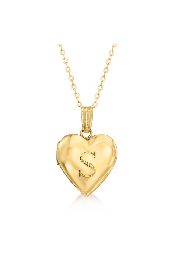 Ross-Simons 10kt Yellow Gold Plain Heart Locket Necklace, Women's, Adult