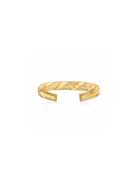Ross-Simons 10kt Yellow Gold Textured and Polished Adjustable Toe Ring, Women's, Adult