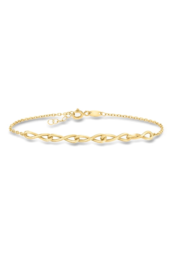 Ross-Simons 10kt Yellow Gold Twisted Infinity-Link Bracelet, Women's, Adult