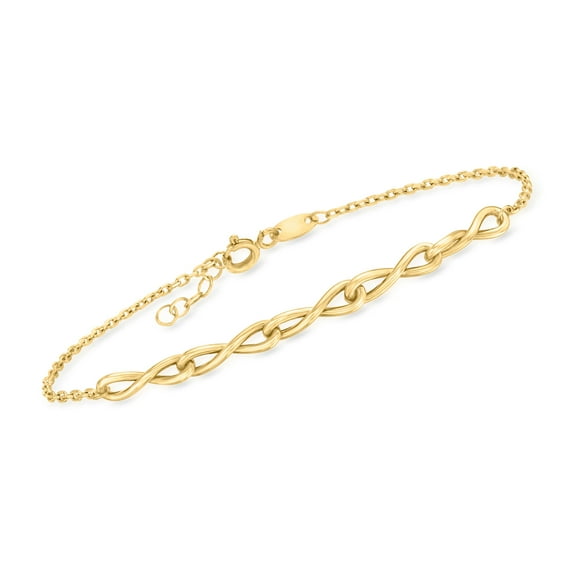 Ross-Simons 10kt Yellow Gold Twisted Infinity-Link Bracelet, Women's, Adult
