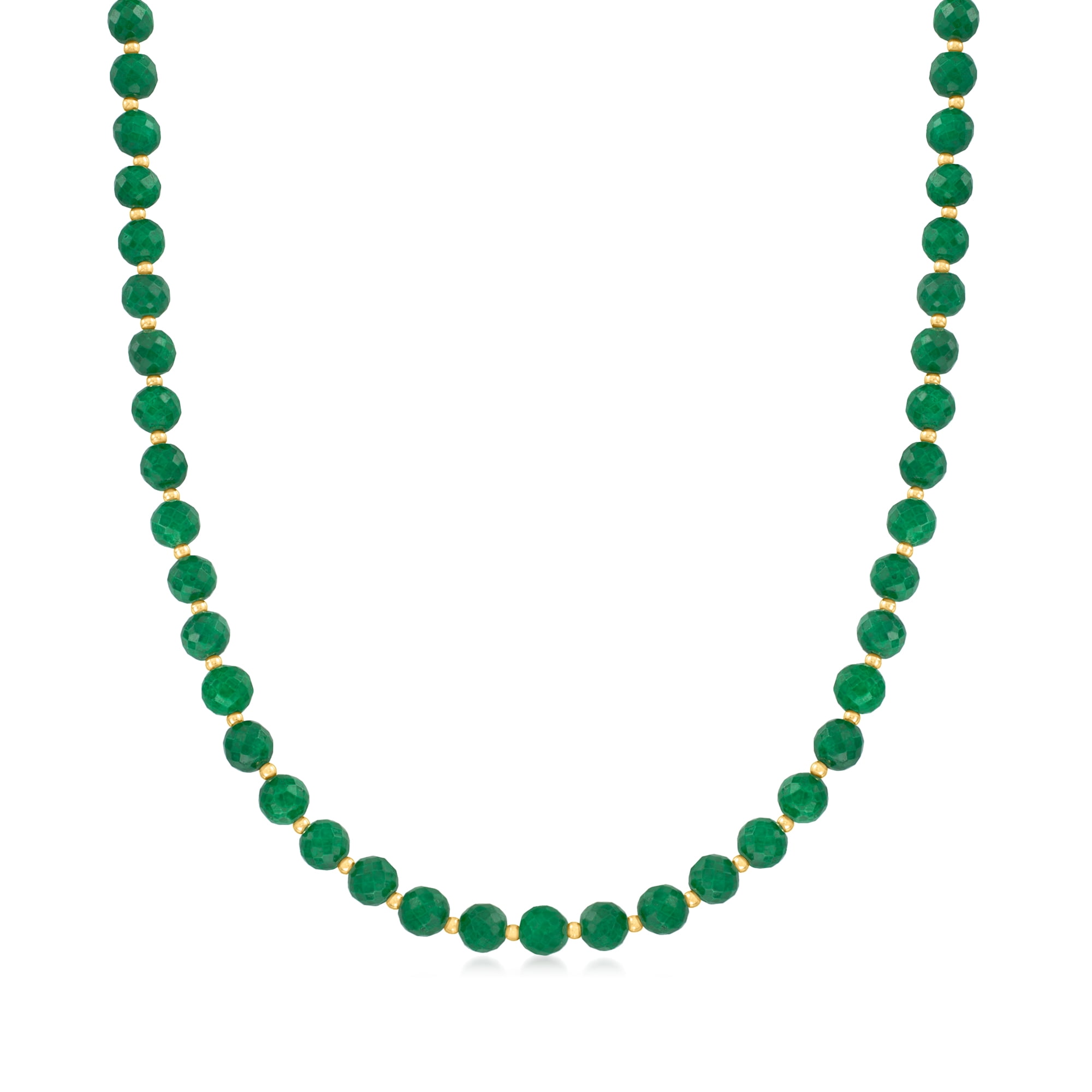 Canaria 115.00 ct. t.w. Emerald Bead Necklace in 10kt Yellow Gold Women s Adult