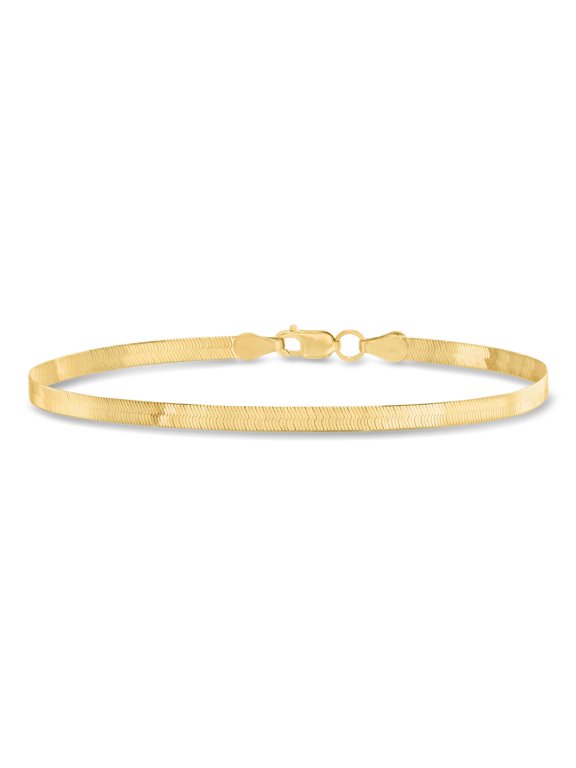 Ross-Simons Italian 3mm 10kt Yellow Gold Herringbone Bracelet, Women's, Adult