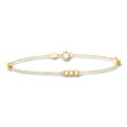 thumbnail image 1 of Ross-Simons Italian 10kt Yellow Gold 3-Bead Station Bracelet, Women's, Adult, 1 of 6