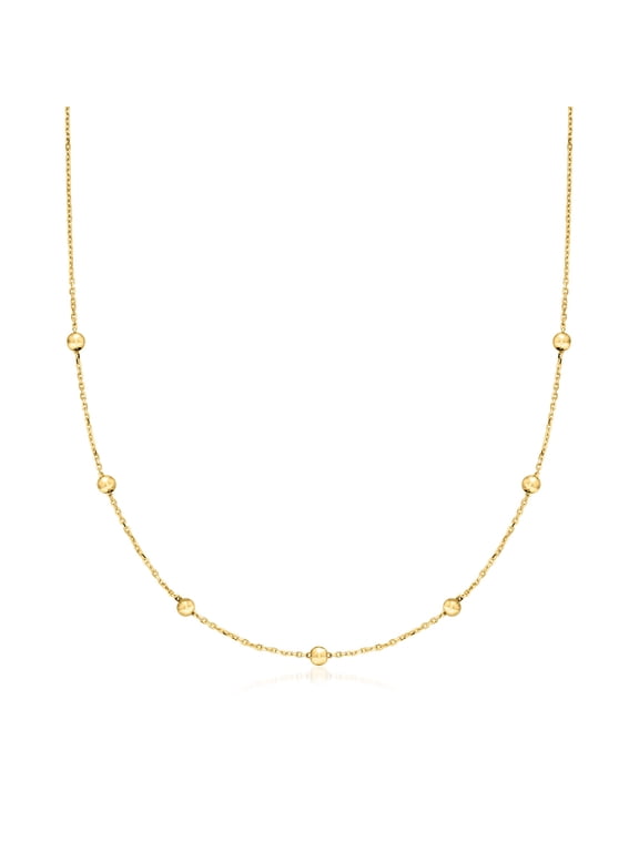 Ross-Simons Italian 10kt Yellow Gold Bead Station Necklace, Women's, Adult