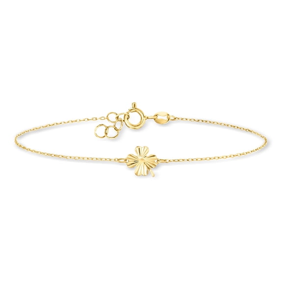 Ross-Simons Italian 10kt Yellow Gold Clover Bracelet, Women's, Adult