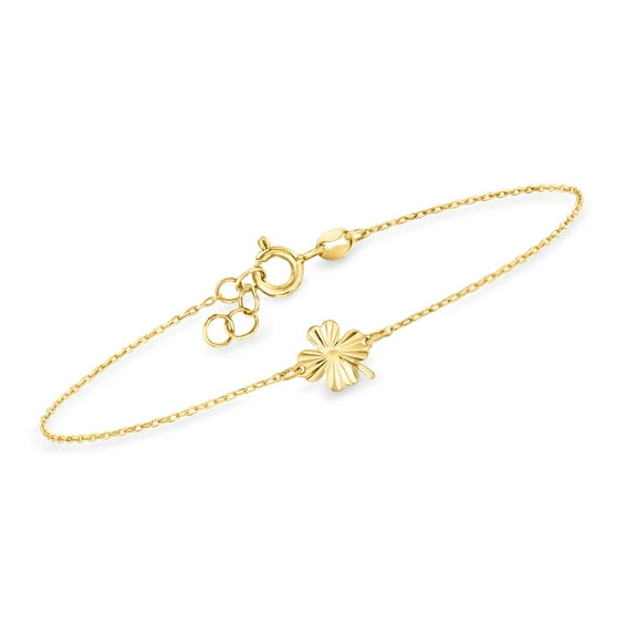 Ross-Simons Italian 10kt Yellow Gold Clover Bracelet, Women's, Adult