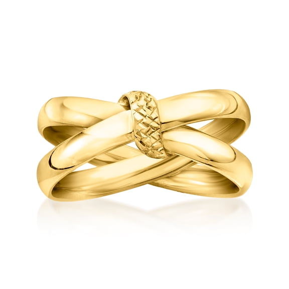Ross-Simons Italian 10kt Yellow Gold Crisscross Ring, Women's, Adult