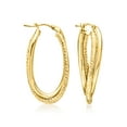 thumbnail image 1 of Ross-Simons Italian 10kt Yellow Gold Double-Oval Twisted Hoop Earrings, Women's, Adult, 1 of 7