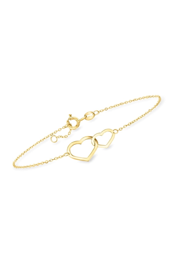 Ross-Simons Italian 10kt Yellow Gold Infinity Heart Bracelet, Women's, Adult