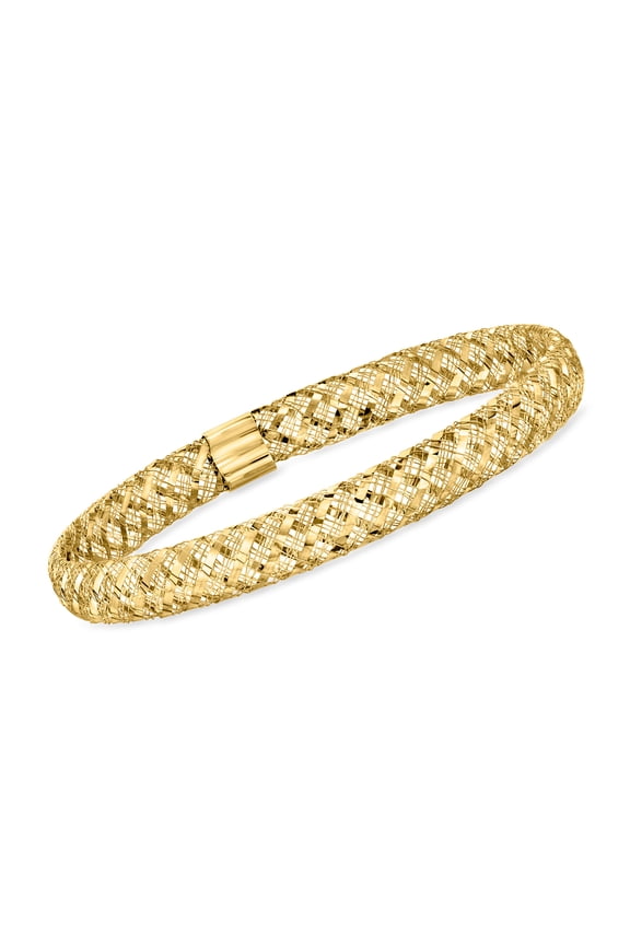 Ross-Simons Italian 10kt Yellow Gold Mesh Stretch Bangle Bracelet, Women's, Adult