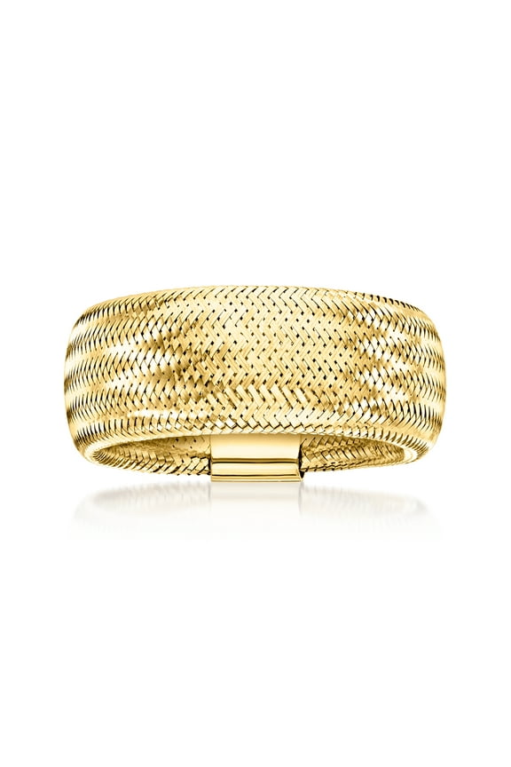 Ross-Simons Italian 10kt Yellow Gold Mesh Stretch Ring. Medium (7-8), Women's, Adult