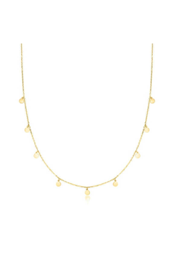 Ross-Simons Italian 10kt Yellow Gold Mini Disc Station Necklace, Women's, Adult