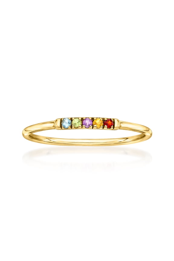 Ross-Simons Multi-Gemstone Ring in 10kt Yellow Gold, Women's, Adult