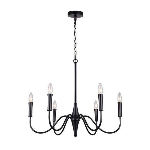 ICH1103A06BK-Canarm Inc-Brielle - 6 Light Chandelier-23.25 Inches Tall and 25.75 Inches Wide-Matte Black Finish