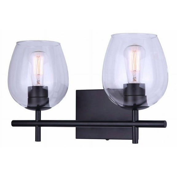Canarm  Clear Glass Vanity Light 2 Light