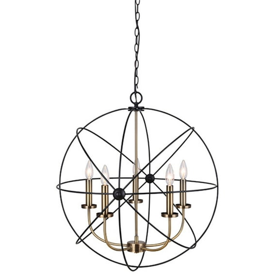 Canarm Ich282b0525 Summerside 5 Light 25" Wide Taper Candle Style Chandelier - Gold