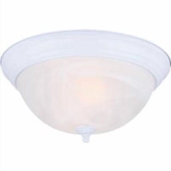 CANARM IFM413WH 13" 2 Bulb Flush Mount, White with Alabaster Glass
