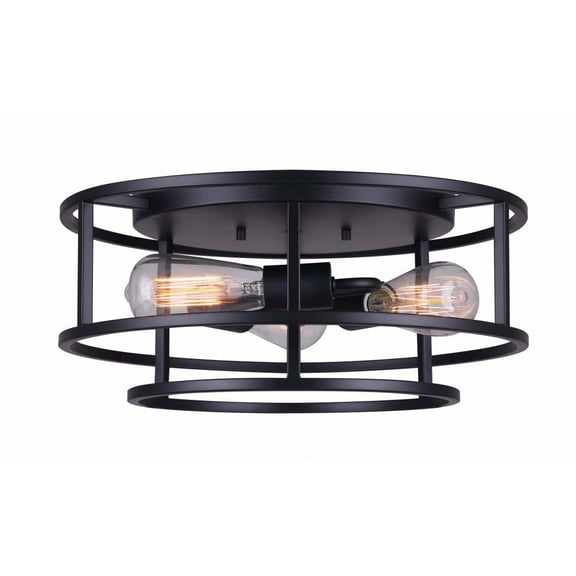 IFM757A16BK-Canarm Inc-Luca - 3 Light Flush Mount-7 Inches Tall and 13.75 Inches Wide-Black Finish
