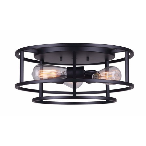 IFM757A16BK Canarm Inc Luca - 3 Light Flush Mount-7 Inches Tall and 13.75 Inches Wide-Black Finish