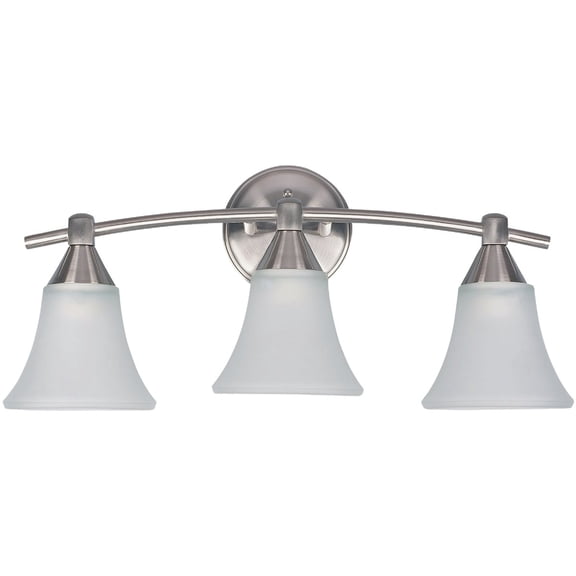 Canarm Grace Vanity Light Bar - 2-Bulb Brushed Nickel - 12.5" W x 9" H x 7.5" D Interior & Exterior Use, Professional Finish