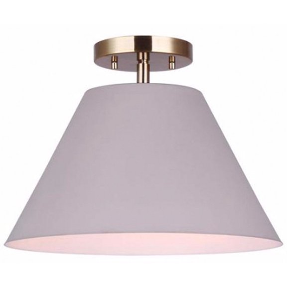 Canarm Metal Shade 1 Light Semi-Flush Mount Grey and Gold