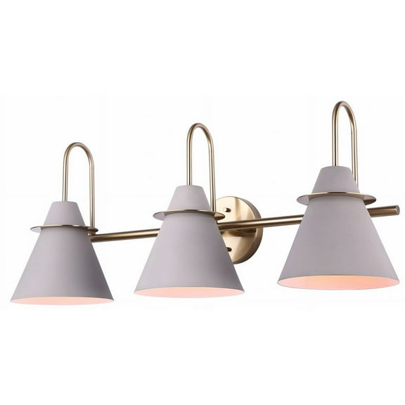 Canarm Metal Shade Vanity Light 3 Light - Grey and Gold