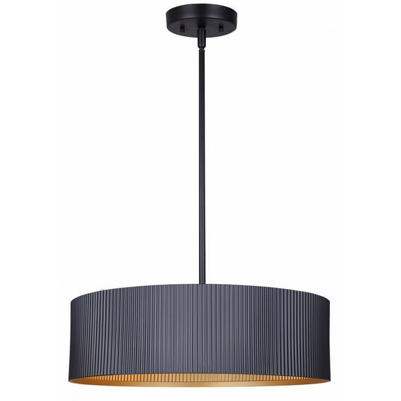 Canarm Rexton 3 Light Chandelier Black Modern Ceiling Light for Dining and Living Rooms