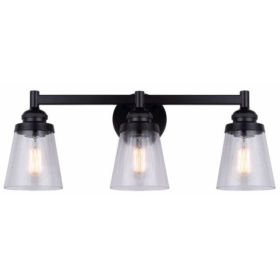 Canarm Seeded Glass Vanity Light Three Light - Black