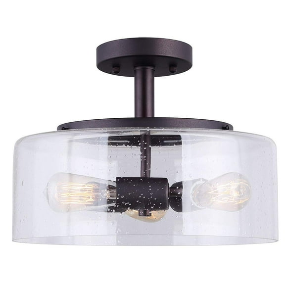 ISF633A03ORB Canarm Inc Nash - 3 Light Semi-Flush Mount-9.5 Inches Tall and 13 Inches Wide