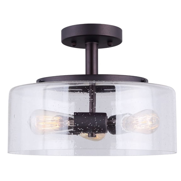 ISF633A03ORB Canarm Inc Nash - 3 Light Semi-Flush Mount-9.5 Inches Tall and 13 Inches Wide