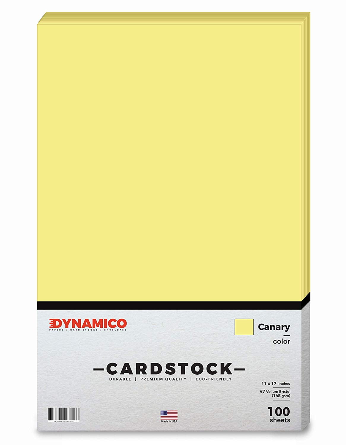 Canary 11 x 17" Pastel Color Cardstock Paper - for Cards and Stationery Printing | Medium to Light Weight Card Stock 67 LB Vellum Bristol | 100 Sheets