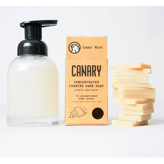 Canary Concentrated Hand Soap Refill Bars - Natural, Paraben-Free, Cedar Mint Scent - Makes 12 bottles of soap