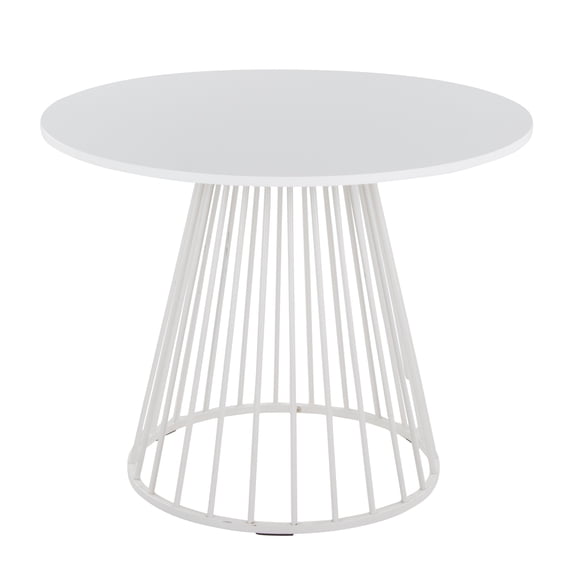 Canary Cosmo Contemporary Dining Table in White Metal and White MDF by LumiSource