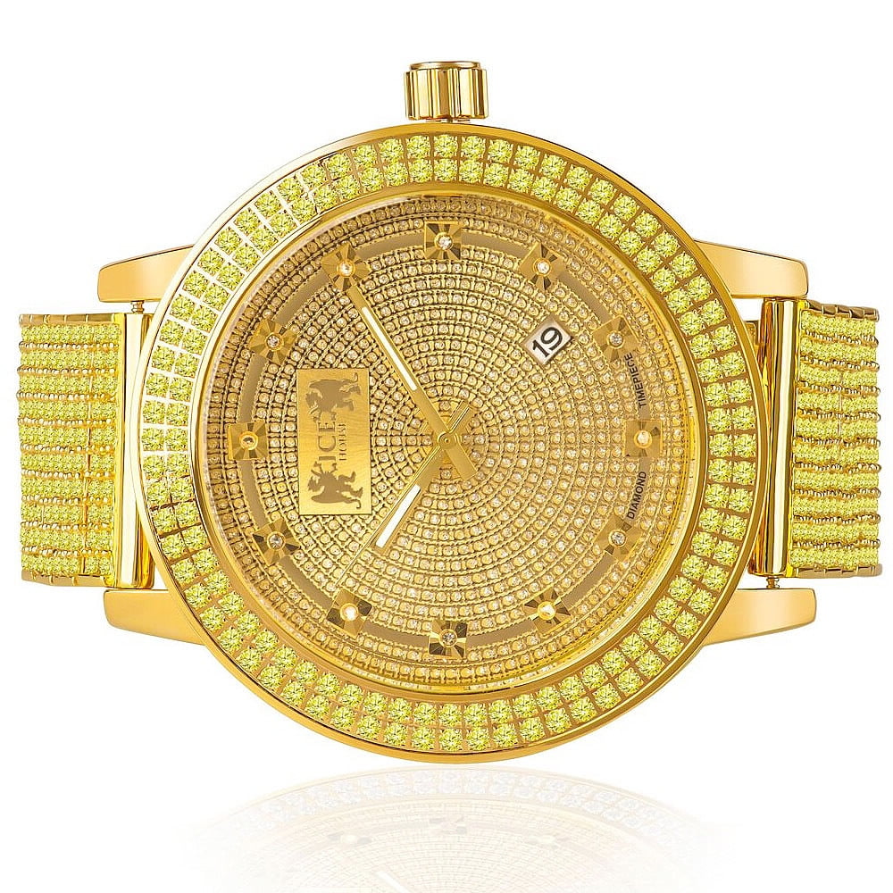 Canary Gold Tone Real Diamonds Dial Custom Bezel Bahrain Ubuy