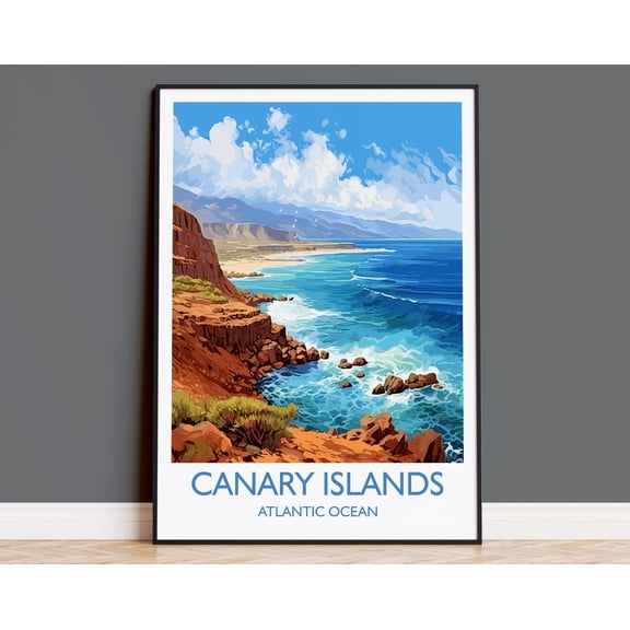 Canary Islands Travel Print, Travel Poster of Canary Islands , Canary Islands Gift, Wall Art Print, 8x12 UNFRAMED