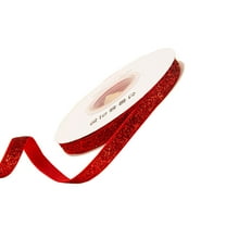 Canary Ribbon Bow Hairpin, Velvet Ribbon 1cm Red Wired Ribbon, Christmas Crafting Ribbon for Gift Wrapping Wreath Decoration Floral Arrangements, Durable Sewn Edged Ribbon for Holiday DIY, 7 Yards