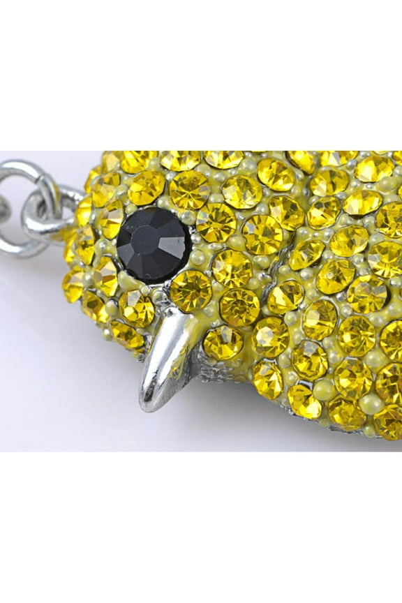 Canary Yellow Crystal Rhinestone Fat Baby Chicken Chick Peep Bird Cute Key Chain