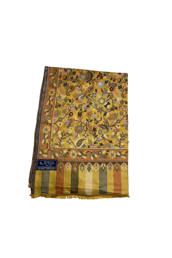 Canary Yellow Modal Scarf with Kani Prints For Women Exquisite Unique Summer/Spring Collection Lightweight Soft Scarf Shawl Wrap