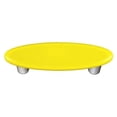 thumbnail image 1 of Canary Yellow Oval Glass Cabinet Pull - Aluminum Post, 1 of 1