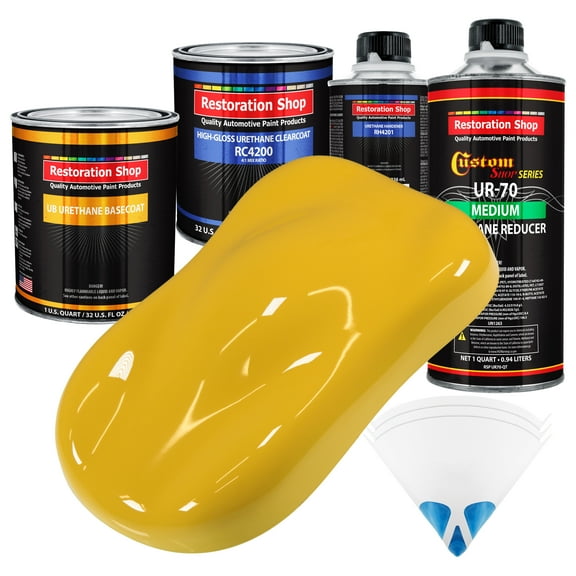 Canary Yellow Quart URETHANE BASECOAT CLEARCOAT Car Auto Body Paint Kit
