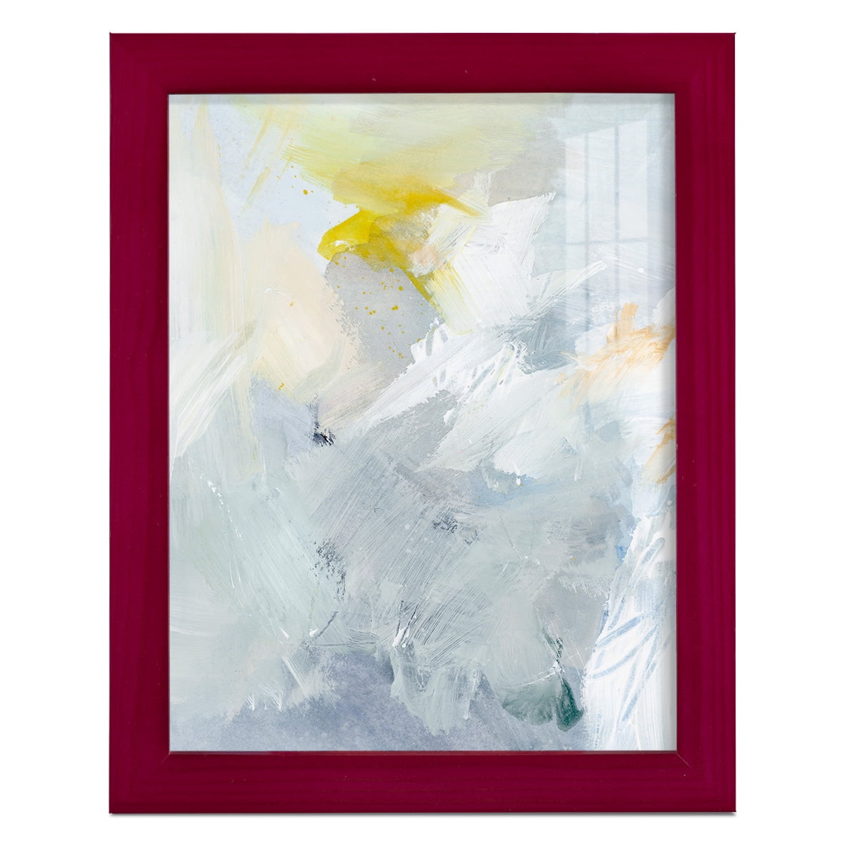 Canary and Sky II - Framed Print w/glass - Cherry Red