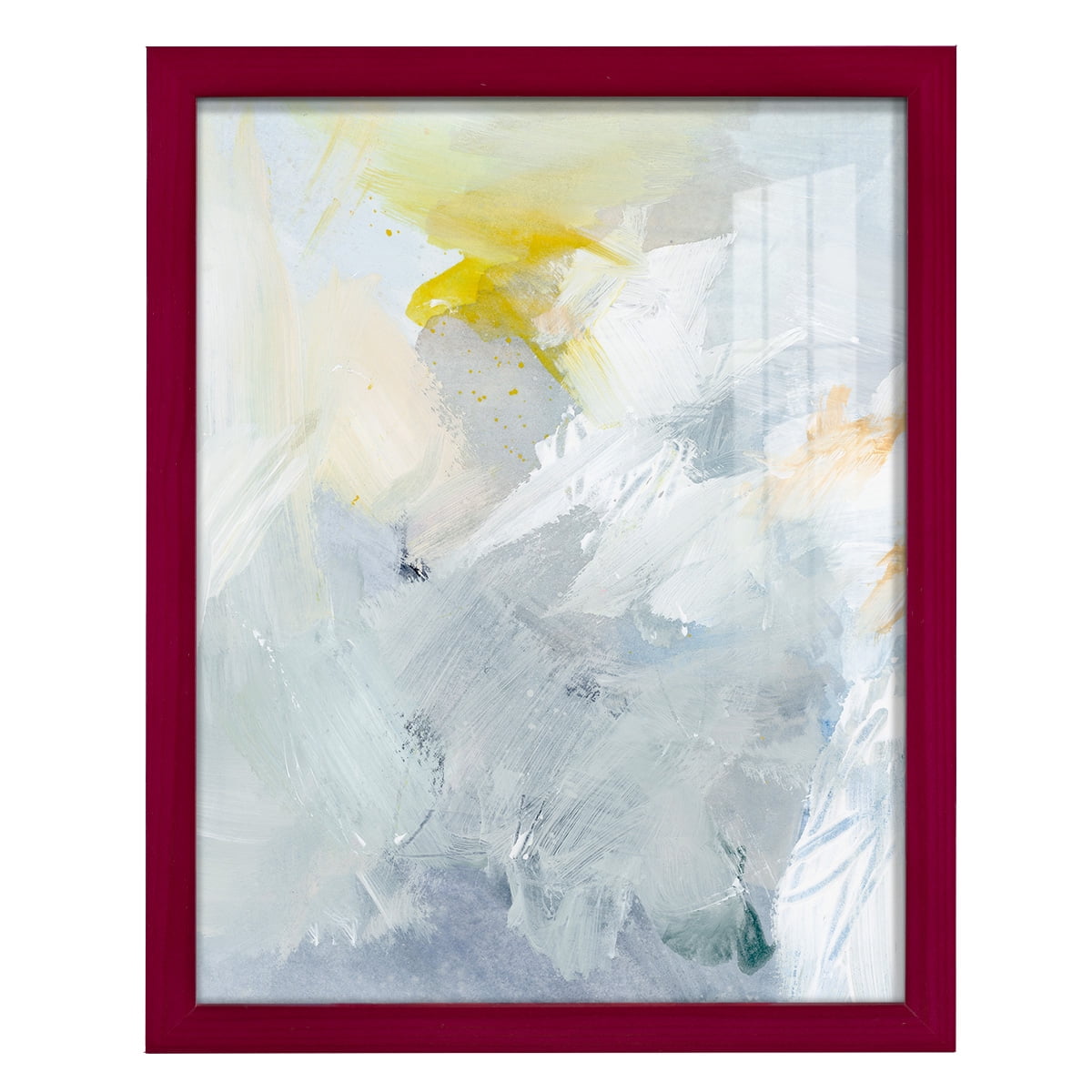 Canary and Sky II - Framed Print w/glass - Cherry Red