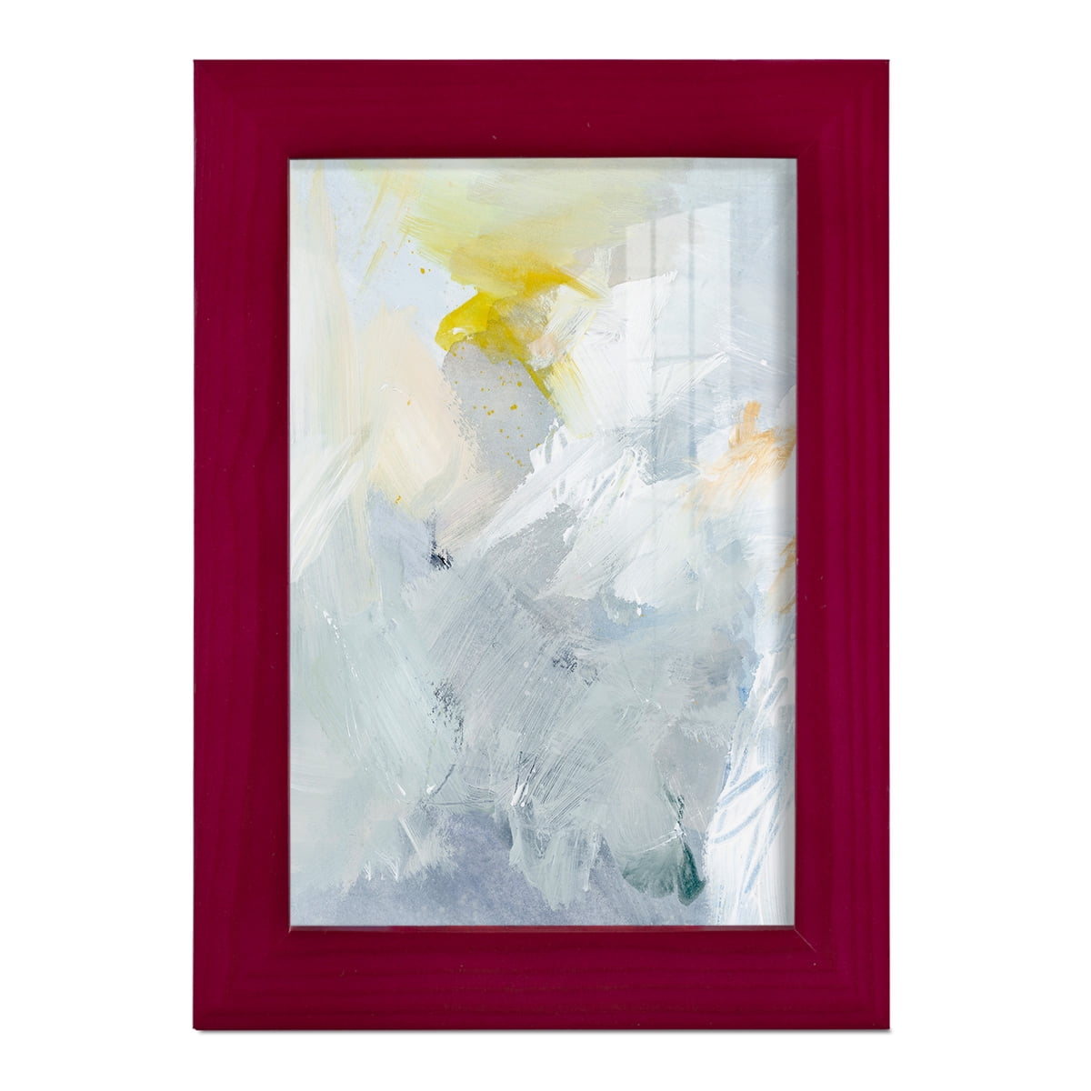 Canary and Sky II - Framed Print w/glass - Cherry Red
