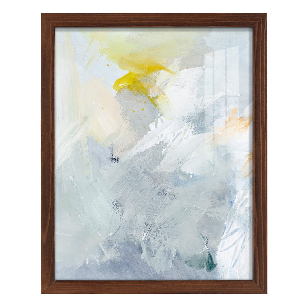 Canary and Sky II - Framed Print w/glass - Chestnut