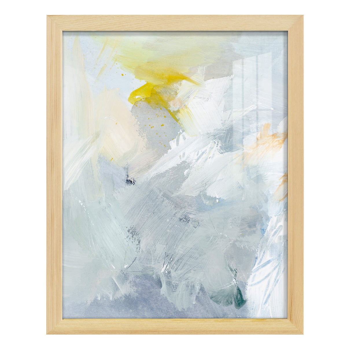 Canary and Sky II - Framed Print w/glass - Natural Wood