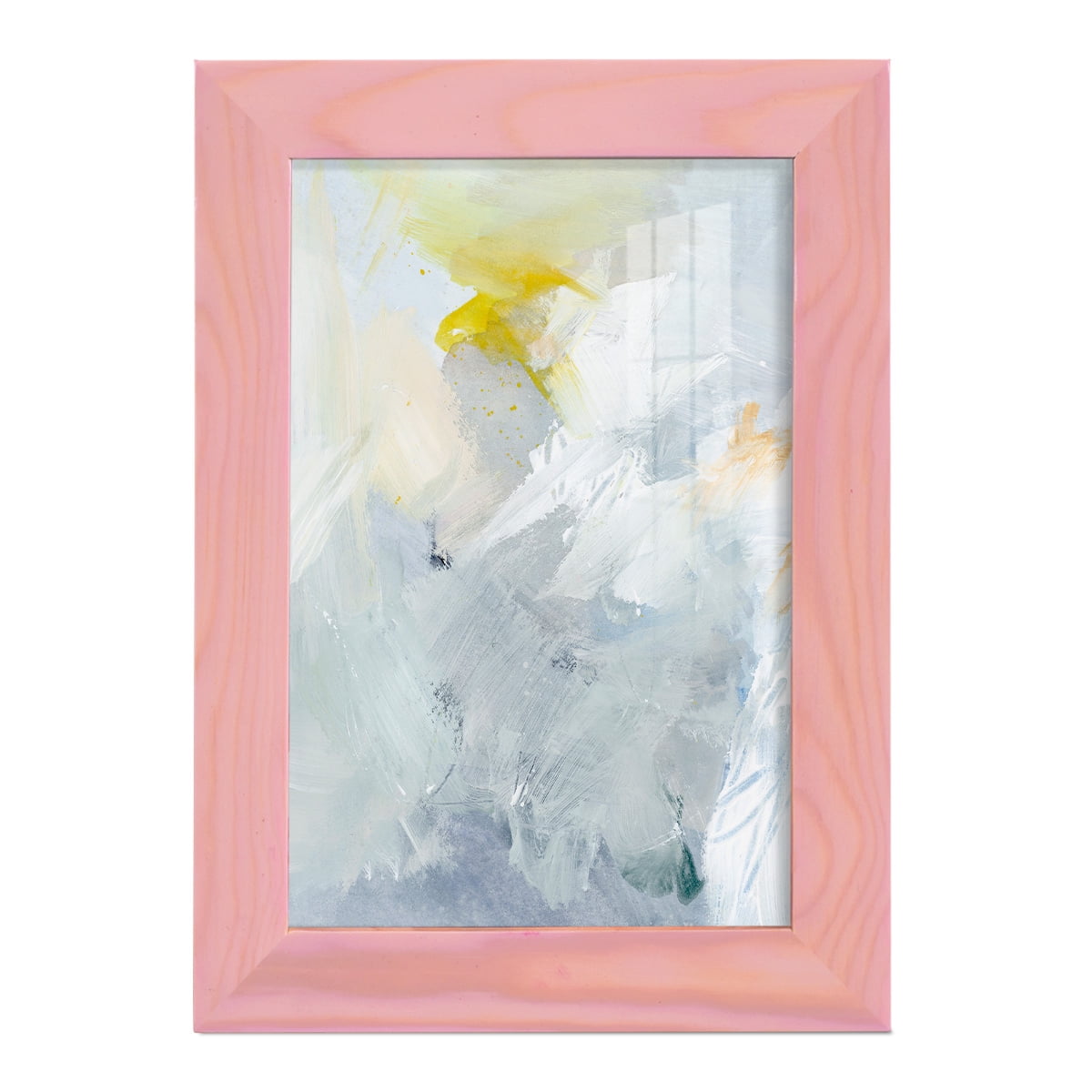 Canary and Sky II - Framed Print w/glass - Sunset Pink